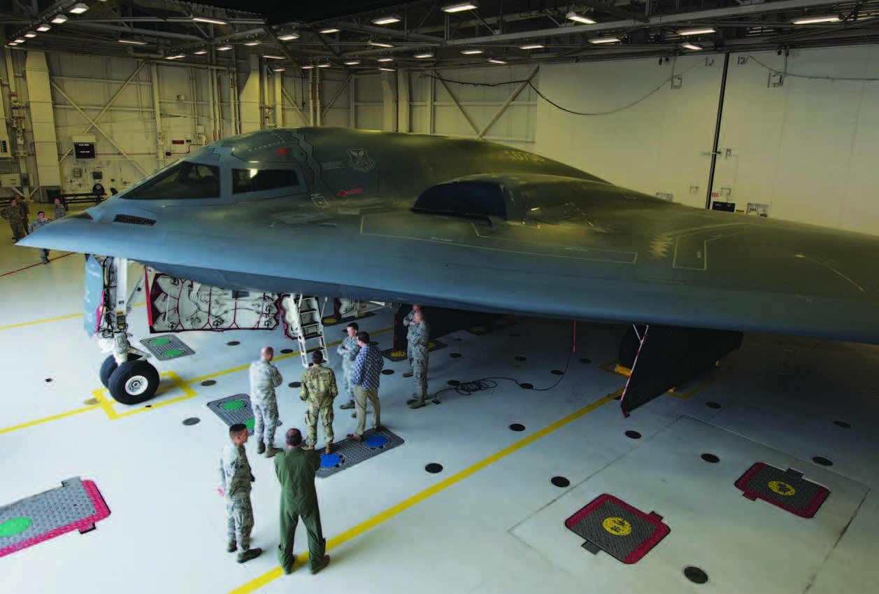 Students with Command and General Staff College Nuclear Enterprise Course toured “Spirit of Florida” B-2 from 509th Bomb Wing, April 23, 2019, on Whiteman Air Force Base, Missouri (U.S. Air Force/Parker J. McCauley)